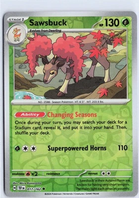 Sawsbuck - (017/162), SV05: Temporal Forces, Reverse Holo, Uncommon - Image 1 of 2