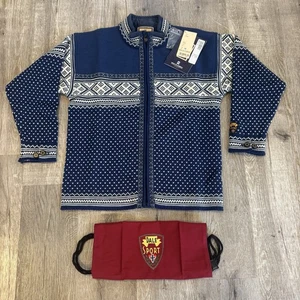 Maglione Dale Of Norway uomo full zip Otra blu navy nuovo lana con sacchetto antipolvere taglia Sm - Foto 1 di 16