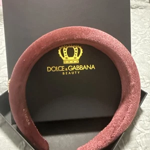Fascia per la testa Dolce & Gabbana con corona D&G color oro rosa malva - Foto 1 di 10