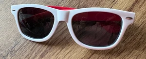 Smirnoff Vodka Sunglasses Solid White Red Logo Wayfarer Style Bar Advertising - Picture 1 of 5