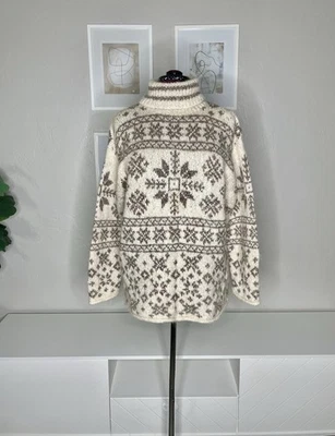 Suéter para mujer LAUREN RALPH LAUREN L copo de nieve lana mohair tejido cuello alto Foto 1 de 4