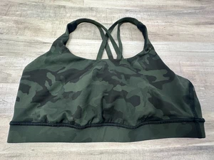 LULULEMON- Sujetador Energy Incógnito Camuflaje Gator Verde Talla 10 Sujetador Deportivo Gimnasio Atlético - Imagen 1 de 6