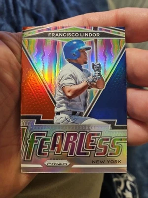 2021 Prizm Francisco Lindor Fearless Silver Prizm Insert Card- NY Mets - Image 1 of 3