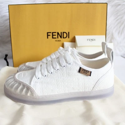  Zapatillas bajas Fendi Promenade FF Logo blancas talla 35 EE. UU. 5 Foto 1 de 4