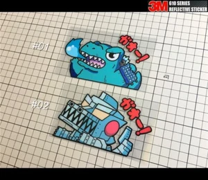 Reflective Funny GODZILLA JAPANESE MONSTER Peeking Peeker Car Sticker - Bild 1 von 3