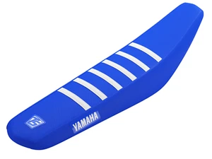 YAMAHA 02-21 YZ 85 FACTORY ISSUE SEAT COVER - BLUE/WHITE RIBS - Bild 1 von 1