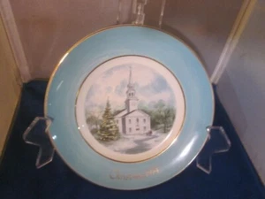 Avon Christmas 9" Plate Display Collectors Series 1974 Country Church Wedgewood - Picture 1 of 4