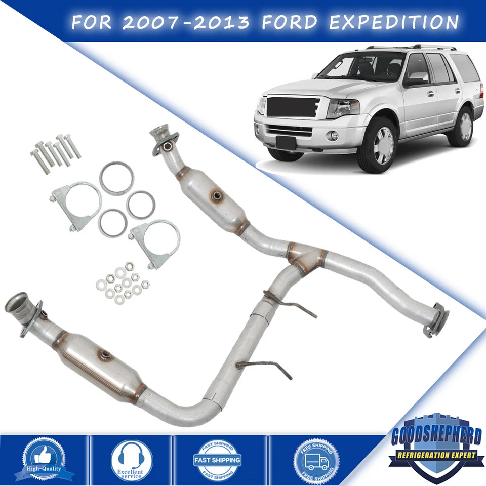 Y Pipe Catalytic Converters For 2007-2013 Ford Expedition 5.4L Left & Right Side - Изображение 1 из 4