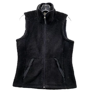 North Face Sherpa Fleece Vest Women's Small Black Teddy Zip Athleisure Gorpcore - Picture 1 of 9