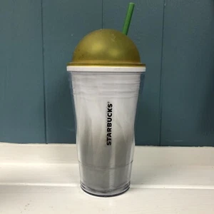 STARBUCKS CHISELED OMBRE COLD CUP YELLOW DOME LID TRAVEL TUMBLER TO GO 16 OZ - Picture 1 of 5