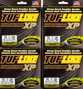 (LOT OF 4) TUF-LINE XP MULTIFILAMENT BRAIDED LINE 50LB 150YD GREEN D6253 - Picture 1 of 3