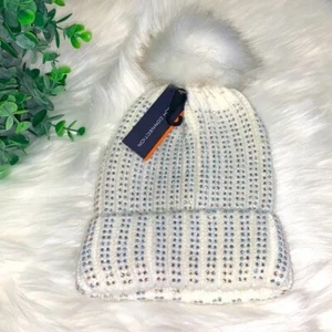 Gorro French Connection Marfil Bling Pom Nuevo con Etiquetas - Imagen 1 de 2