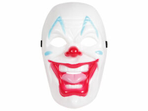 Horror Clown Maske furchterregend blutig Clownmaske rote Lippen mit Gummiband 