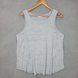 Dex Tank Top Damen X Grau Waffelstrick Rundhals Weite Träger Pullover Laufen - Bild 1 von 7
