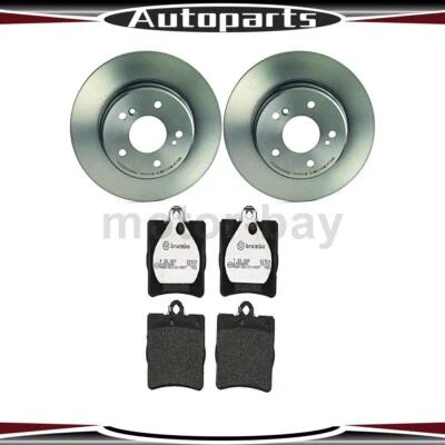 Pastilhas de freio traseiras e rotores para Mercedes-Benz C240 2001 2002 2003 2004 2005 - Imagem 1 de 4