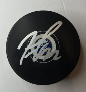Tage Thompson Signed Autographed Buffalo Sabres Logo Puck w/Case & Beckett COA