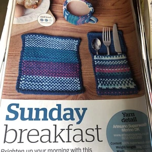Sunday Breakfast, Knitting Pattern for Table Set by Sarah Heys - Picture 1 of 3