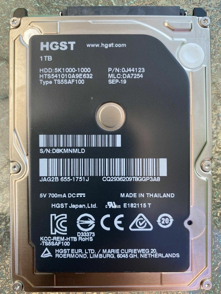 HGST 1tb Laptop Hard Drive HDD 2.5" 5400 RPM SATA 6.0Gb/s 8MB Cache 5K1000-1000 - Image 1 of 1