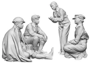 50321-072 MODELU1:72 Scale RAF Flying Nightingales (WW2) 4 Unpainted Figures - Picture 1 of 1