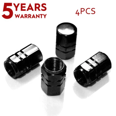 4x Tapas de vástago de válvula de neumático NEGRO Chevy Chevrolet para montaje universal de auto camión Foto 1 de 4