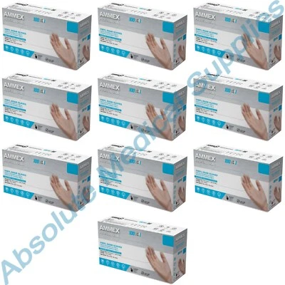 *1,000-Piece* Ammex Professional Vinyl Exam Medical Gloves Clear Large VPF66100 - Image 1 of 4
