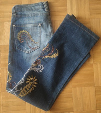 Dolce Gabbana Jeans Women 29 Blue Stone Wash Zip Fly Pants Low Rise Embroidery