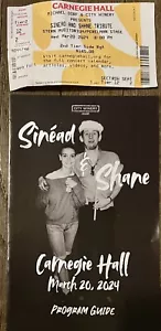 SINEAD O'CONNOR SHANE MACGOWAN PROGRAMM TICKET STUB CARNEGIE HALL NYC 2024 POGUES - Bild 1 von 6