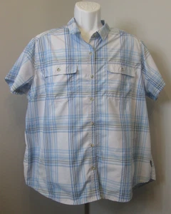 Eddie Bauer Blue Button Down Shirt Mens XXL Chest 50 Polyester/Nylon 208-34722 - Picture 1 of 5