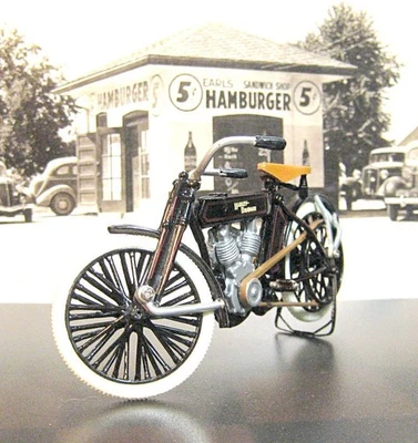 Franklin Mint 1/24 Harley Davidson V-Twin 1909 Motorcycle Rare OOP - Image 1 of 4