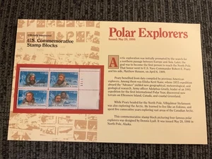 Scott # 2220-2223 - 22 cent 4 stamp plate block- Arctic Explorers - MNH - 1986 - Picture 1 of 1