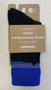 Patagonia Men's Wool Crew Socks Large Classic Fitz Roy Viking Blue - Picture 1 of 3