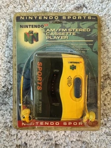 Nintendo 64 Sports AM/FM Stereo Cassette Player Walkman Sealed Yellow - RARE - Picture 1 of 6