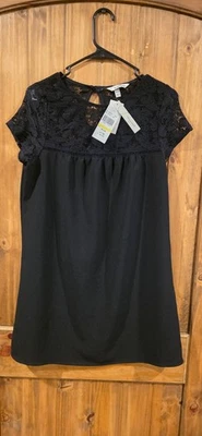 NWT Speechless Dress Womens M Black Lace Overlay Short Sleeve Daytime Classic - Image 1 of 4