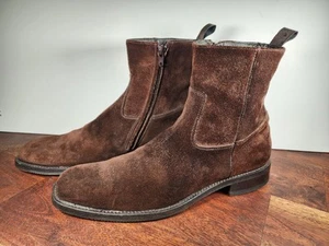 To Boot Belvedere braune Wildlederstiefel mit halbhohem Reißverschluss Größe US 10,5 - Bild 1 von 10