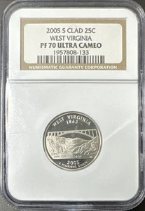 2005 S--  WEST VIRGINIA QUARTER -NGC PF70 ULTRA CAMEO - Picture 1 of 4