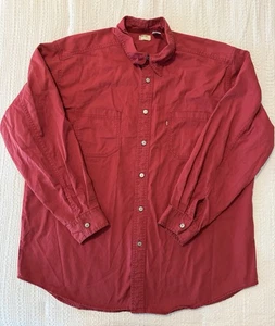 Vintage Levi's Jeanshemd Herren XL Rot Loose Fit Langarm Metallknöpfe Vintage - Bild 1 von 9