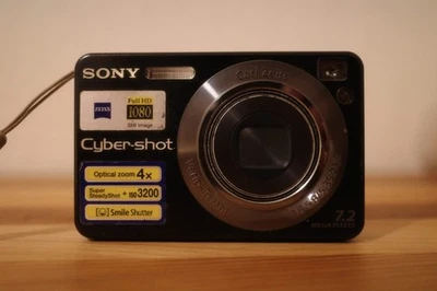 Sony Cybershot DSC-W120 Digitalkamera Schwarz - Bild 1 von 4