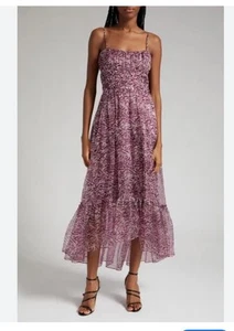 CINQ À SEPT Daria Silk Midi-Dress, fully Lined, Sz 12, New, $695 - Picture 1 of 13