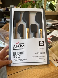 Juego de 5 espátulas herramientas de cocina de silicona totalmente revestidos nuevo en caja - Imagen 1 de 8