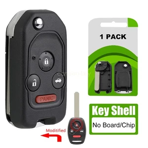 For 2003 - 2013 Honda Accord Civic Upgrade Flip Remote Car Key Fob Case Shell 4B - Picture 1 of 10