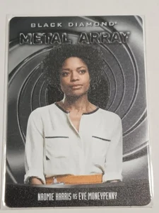 2024 JAMES BOND BLACK DIAMOND METAL ARRAY NAOMIE HARRIS AS MONEYPENNY CARD - Picture 1 of 2