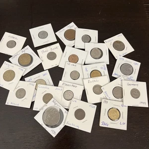 Giant Lot Foreign Coins 2x2 Carded 1930-2000's ~ 20 Coins - Picture 1 of 4