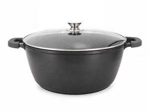 XXL Kochtopf mit Deckel ø44 cm mit Marmorbeschichtung ca. 23 L - Schwarz - Bild 1 von 8