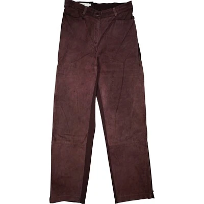 BIBA Damen Jeans Hose high Rise Zip 40 L W30 L30 vorne-Leder, hinten-Stoff Lila - Bild 1 von 4