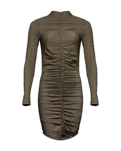 Veronica Beard Ruched Elson Dress, Bronze - Size Medium $298 - Picture 1 of 2