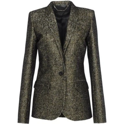 Barbara Bui Paris Runway Evening Blazer Black with Gold Thread HOLIDAYS - Image 1 of 4