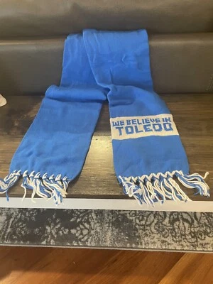 МЫ ВЕРИМ В ТОЛЕДО винтажный зимний шарф 1970-х вязаный OHIO гордость длинный 56» старая школа - Изображение 1 из 2