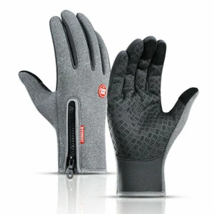 Fleece Lined Winter Gloves - Women & Men - Cold Weather Touch Screen Warm Gloves - Picture 1 of 17