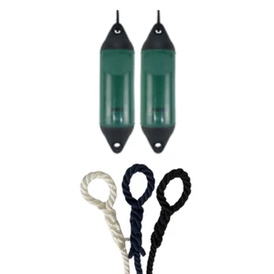 2 x HURRICANE Vortex Bootsfender: dunkelgrün PM02 - FREE SPLICED END 10MM SEIL - Bild 1 von 2