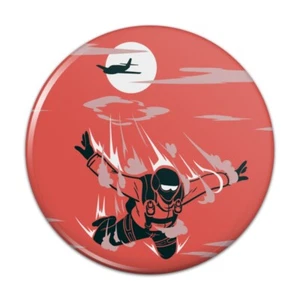 Fallschirmspringer Fallschirmspringen aus dem Flugzeug Pinback Button Pin - Bild 1 von 13